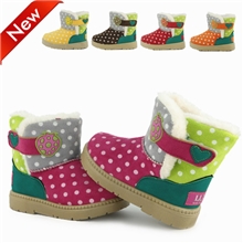 【爆款】冬季新款童鞋批发儿童点点保暖童雪地靴童棉鞋五色供选