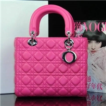 梅红羊皮女包银扣中号LADY明星新化妆单肩带皮绳手袋厂