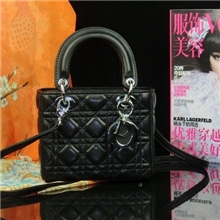 新迷你黑羊皮LADY明星银扣小号女包化妆手袋实体货源