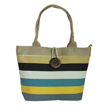 新款韩版条纹时尚女包帆布单肩包女式手提包广州工厂现货批发加工