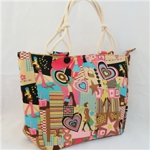 大容量印花休闲单肩包广州帆布包批发加工韩版女包布艺大包袋现货