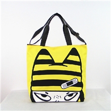 菲林小铺2013新款韩版卡通双面猫王帆布手提单肩包潮爆款热批热荐