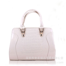 20132秋冬新款鳄鱼纹亮面气质手提斜挎定型包包包批发