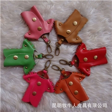 牧牛人皮具真皮钥匙包手工钥匙包可爱衣服型钥匙包