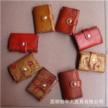 三折牛皮钱包钱夹手工钱包民族特色送礼佳品赠品最佳选择