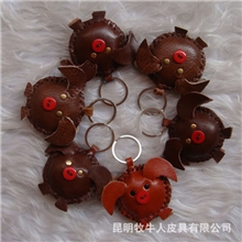 真皮十二生肖小挂件手工缝制民族风格钥匙挂件卡通猪头1008