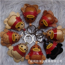 可爱QQQ妹妹小挂件手机饰品手机挂件纯皮挂件1018