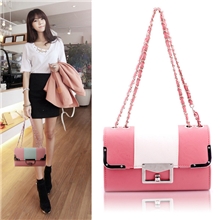 2013新款潮女包包韩版糖果色撞色小包手提单肩包复古链条包邮差包