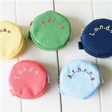 供应可爱圆形帆布零钱袋zakka杂货