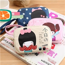 安古奈子零钱包双拉链zakka杂货手机包女式小钱包批发定制