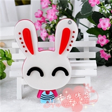 厂家直销手机DIY美容配件韩国亚克力卡通镜子超萌大耳朵兔批发