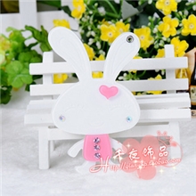 手机DIY美容配件韩国亚克力卡通镜子三色眯眼兔粉色手机贴钻