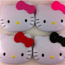 供应HELLOKITTY镜子翻盖式卡通化妆镜KT猫头型镜子双面镜