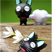 低价秒杀厂家直销黑猫吸盘公仔汽车饰品手机美容贴钻DIY