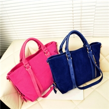 2013秋冬季新款麂皮绒皮带装饰大包复古女式休闲手提单肩斜挎包