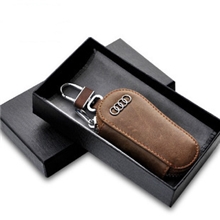 现货批发品牌男士真皮多功能汽车钥匙包头层牛皮车用带车标钥匙包