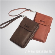 现货批发专柜品牌真皮钱包男士多功能手机包头层牛皮钱夹厂家直销