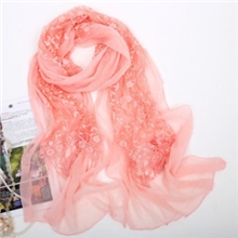 正品韩版女雪纺网纱双层丝巾防晒流苏沙滩巾长丝巾