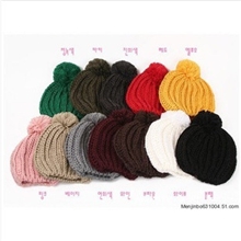 秋冬韩国火暴糖果色球球帽/菠萝帽/针织帽/毛线成人儿童帽子批发