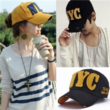 春夏韩版情侣帽子批发NYC棒球帽太阳帽子鸭舌帽子批发