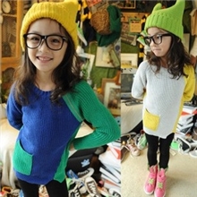 韩版秋冬儿童恶魔角牛角帽猫耳朵韩国针织毛线帽子