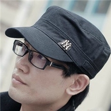 2013秋季NY金属贴标军帽镜面全棉平顶帽子男女帽子遮阳军帽