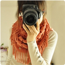 2013新款秋冬天韩版洞洞流苏镂空毛线套头两圈围巾围脖批发女