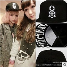 原宿钻石平沿帽子嘻哈帽bboy女街舞帽子刺绣字母朋克街头棒球帽子
