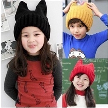 2013秋冬新款男女童帽宝宝帽韩版儿童牛角帽毛线帽可爱个性潮帽