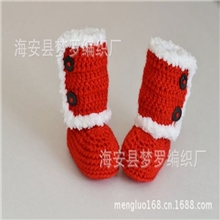 圣诞热销可爱宝宝毛线编织鞋冬季加厚儿童婴儿棉鞋厂家特价批发
