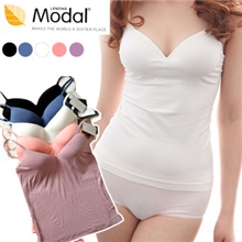 单穿内搭莫代尔吊带背心无钢圈一体式V领胸垫文胸背心打底衫