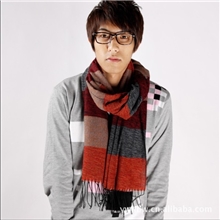 男士围巾韩国格子仿羊绒加厚围巾秋冬男士围巾N--0028