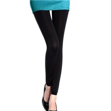 1301秋冬竹炭单层拉绒糖果色大码保暖加厚加大九分打底裤