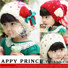 儿童帽儿童帽子批发儿童毛线帽秋冬童帽亲子爱心蝴蝶结11101