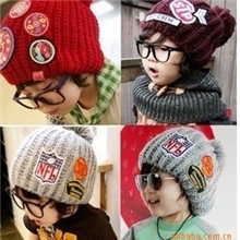 儿童毛线帽秋冬款贴标毛线亲子帽韩国9308