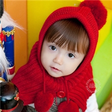 秋冬儿童帽子宝宝披肩儿童披肩针织品斗篷韩版斗篷帽子