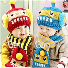 韩国秋冬季新款童帽机器人儿童冬帽宝宝帽套头造型帽