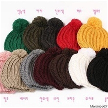 秋冬韩国火暴糖果色球球帽/菠萝帽/针织帽/毛线成人儿童帽子批发