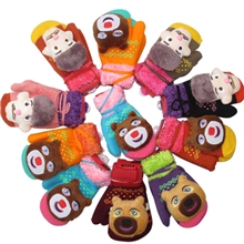 熊出没新款双层加绒加厚儿童手套男童女童保暖手套宝宝包手批发