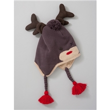 英国原单针织保暖儿童小鹿角造型帽卡通护耳帽毛线帽宝宝动物帽子