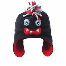 秋冬天爆款三牙怪兽造型帽子男女儿童护耳抓绒帽外贸原单宝宝帽子