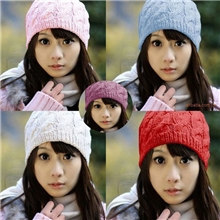 韩版秋冬热卖菠萝帽百搭针织帽厂家麻花纯色手工毛线帽子批发