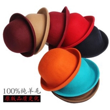 圆顶礼帽新恋爱时代毡帽秋冬款韩国女士小礼帽羊毛礼帽毛呢帽
