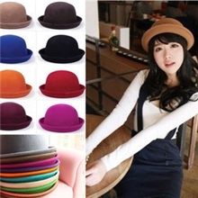 13秋季特价韩国圆顶小礼帽纯羊毛复古帽子男女士时尚潮韩版女帽