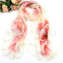 桐石新款乔其真丝丝巾绘花围巾外贸现货混批批发一条起批混批F35