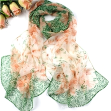 2011新款真丝花香子乔其丝巾库存丝巾批肩外贸现货围巾花朵K17