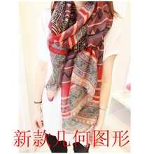 2013秋冬巴厘纱几何图形条纹围巾波西米亚民族风围巾披肩8018