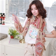 2013秋冬新款欧洲行民族百搭围巾吉祥虎图腾超长披肩8021