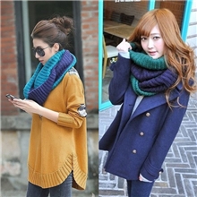 2013冬季新款时尚韩版双色毛线针织超大围脖女士保暖围巾披肩情侣