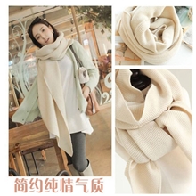 新款韩版针织秋冬季围巾批发简约纯情气质长款毛线厂家直销
